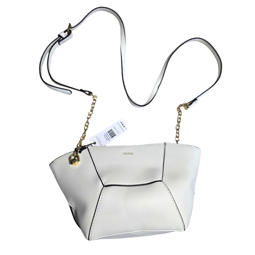 BCBG Leather Crossbody Bag White and Black Available Color
